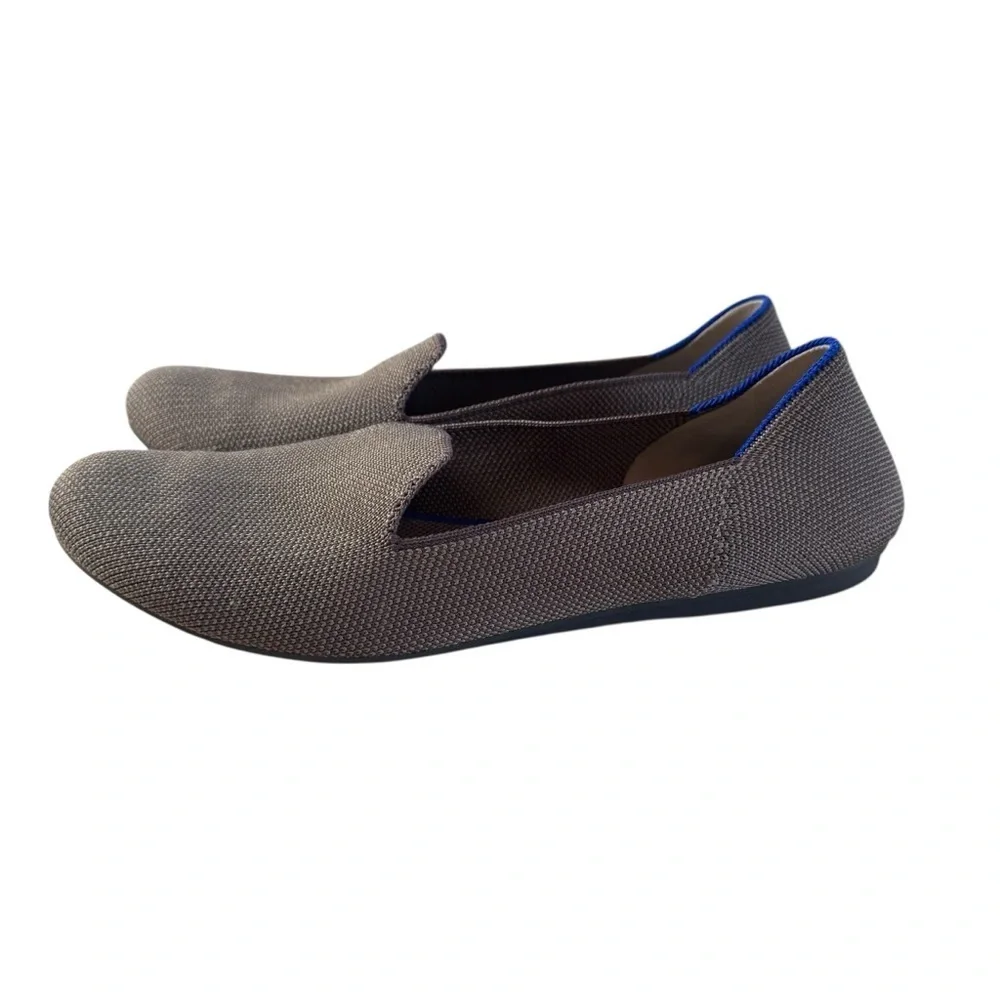 Rothy's Gray/Taupe Slip-On Flats with Blue Accent
